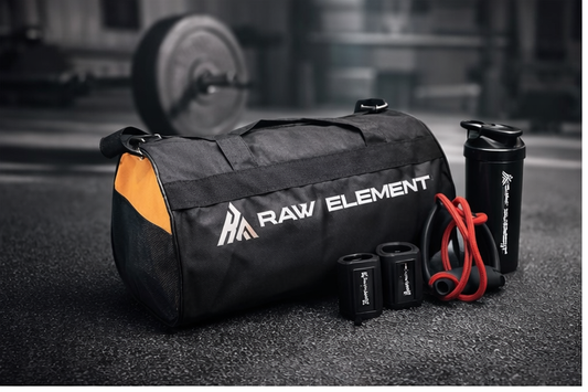RAW Element Complete Fitness Kit with Gym Duffle Bag, Resistance Bands, Skipping Rope & Shaker Bottle